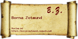Borna Zotmund névjegykártya